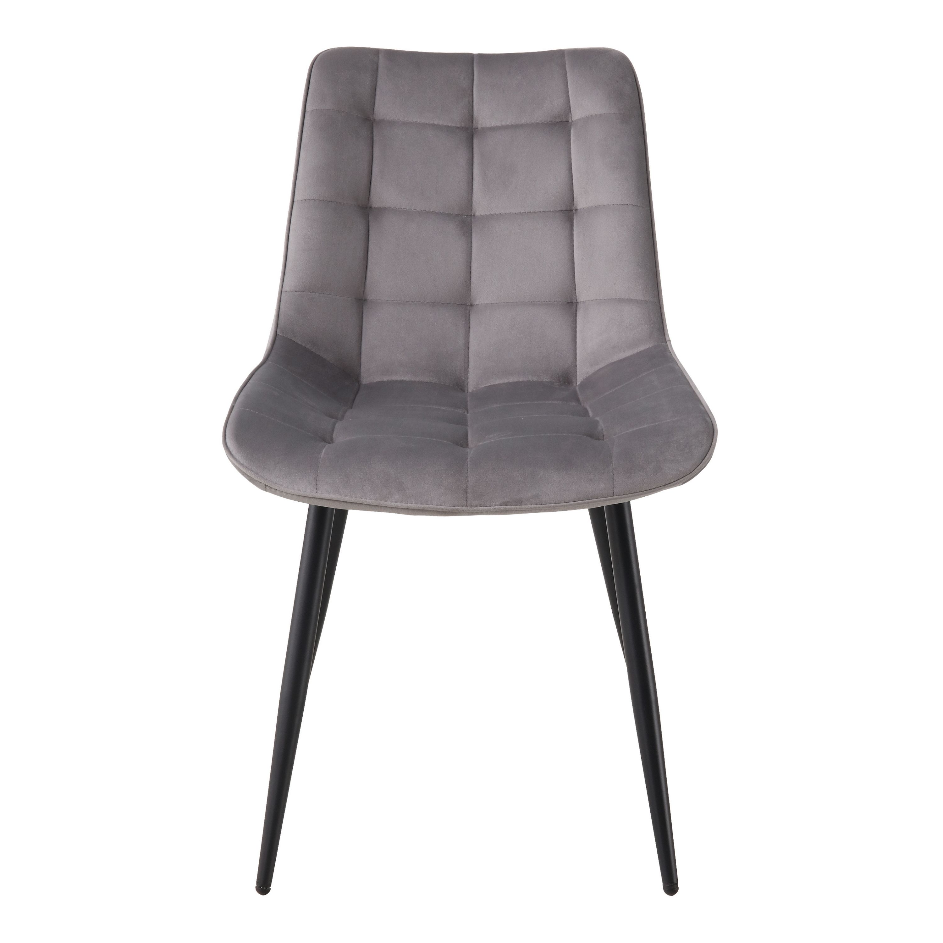 BHS LIVING Esszimmerstuhl, Küchenstuhl, Stuhl für den Wartebereich SERENA Polstersessel mit Samtstoff grau  55x53x88 cm